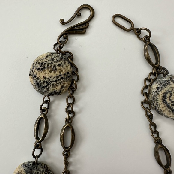 Georguose versatile sweater necklace w. Real Amber Stones - Picture 8 of 9